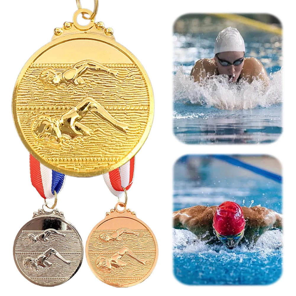 5cm Swimming Medal Award Medals Neck Ribbon Competition Awards 1st/2nd/3rd Place Medals Competitions Party Race