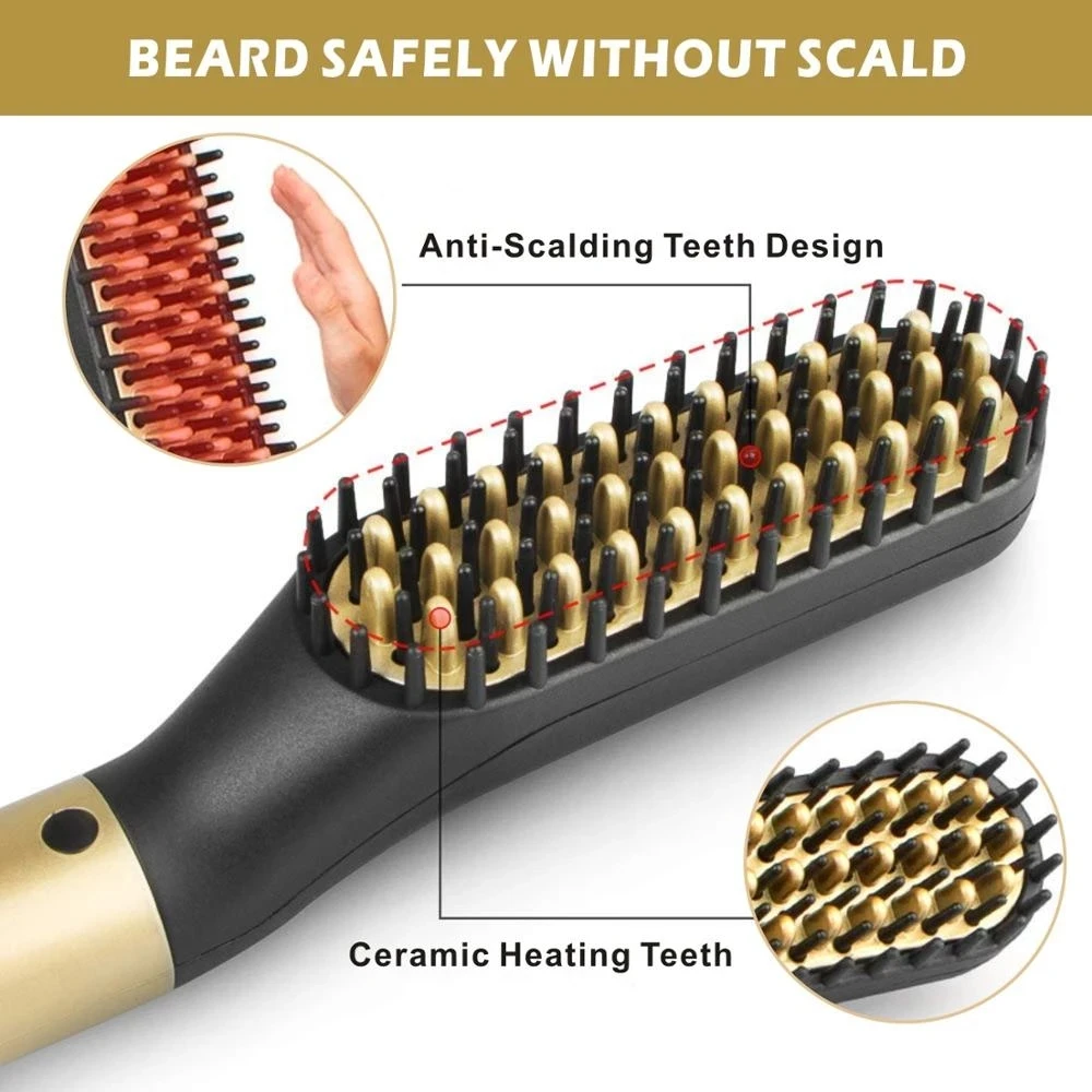 Alisador de Cabelo Modelador de Cabelo Modelador de Cabelo para Homem Multifuncional Pente Escova Barba Cabelo Endireitar Rápido para Homem 5 cabelo endireitar pente modelador de cabelo rápido
