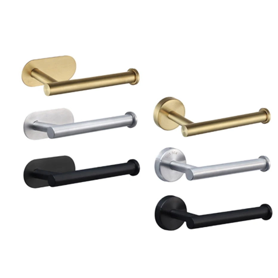 Toilet Paper Holder Self-Adhesive Bathroom Stainless Punch-free Kitchen Hook