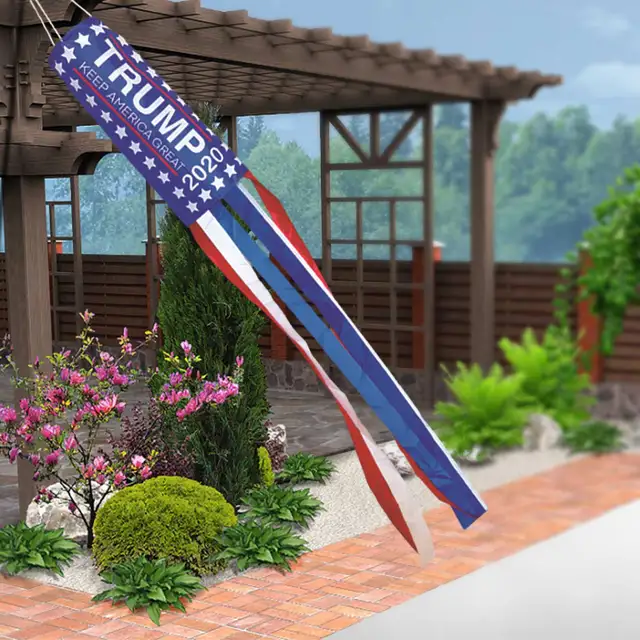 Windsock Nyakkendő Festék Szivárvány Amerikai Zászló Hazafias Függő Dekoráció Otthoni Szél Csengő Álom Fogó - Image 5