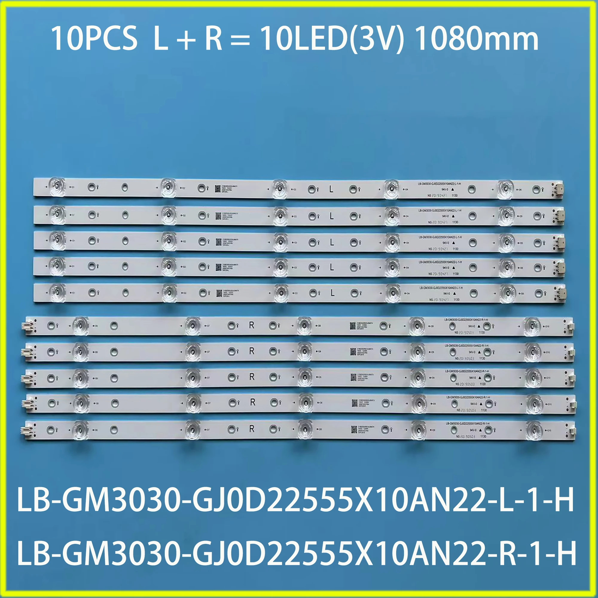 Светодиодная лента для подсветки 5 + 5 лампочек для PHILIPS 55 'TV LB-GM3030-GJ0D22555X10AN22-R-1-H 55pus730 4/12 55pus6704 55PUS7394 55PUS7504