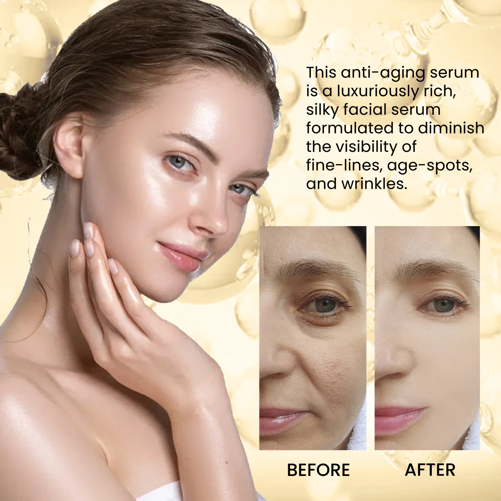 24k Gold Face Serum Advanced Wrinkles Removal Firming Essence Fade Fine Lines Tightening Moisturizing Brighten Repair Skin Care 4
