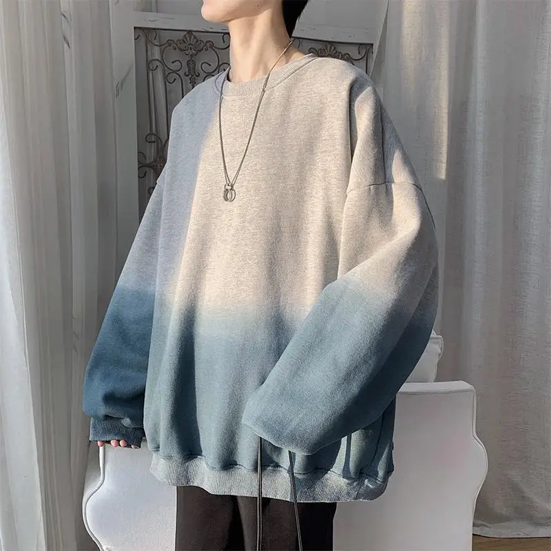 

Fashion O-Neck Oversized Casual Tie Dye T-Shirt Men's Clothing 2022 Autumn New Loose Pullovers All-match Korean Tee Shirt