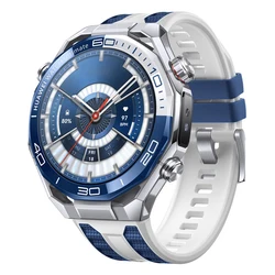 Premium Silicone Sport Strap for Men's Watch - Enhanced Design with Quick - Release Feature (White Blue)