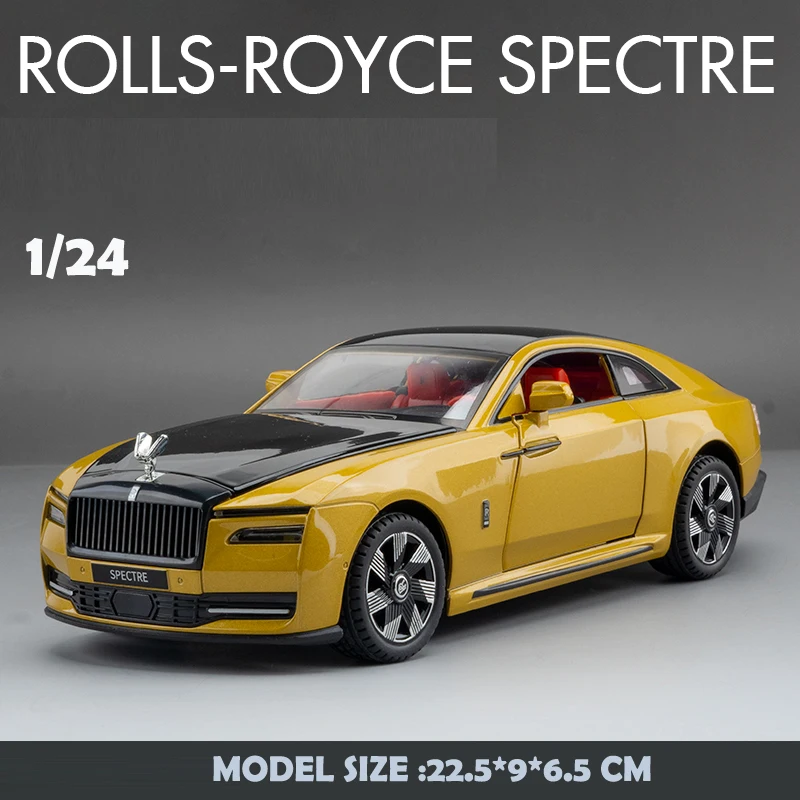 Simulation 1/24 Scale Rolls Royce Spectre Alloy Car Model Sound 