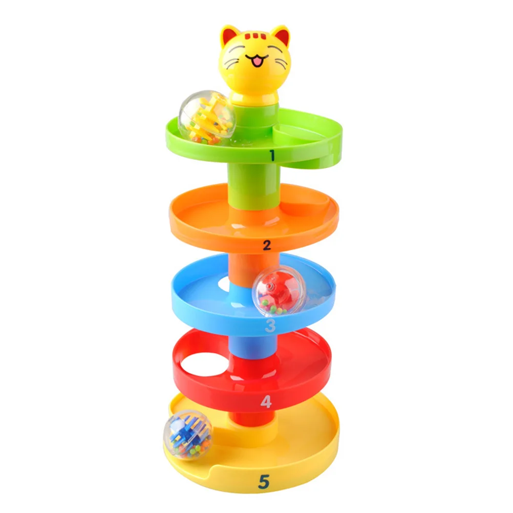 

Drop and Roll Swirl Ball Ramp Toy for Babies Infant (Random Color)
