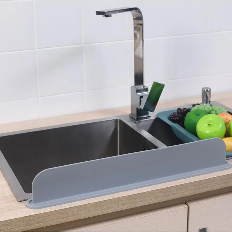 Kitchen Tools Oil Splatter Guard Kitchen Sink Water Splash Guard Silicone Sink Splatter Guard with Suction Cup Reusable Dish Washing Baffle Board for Wash Basin