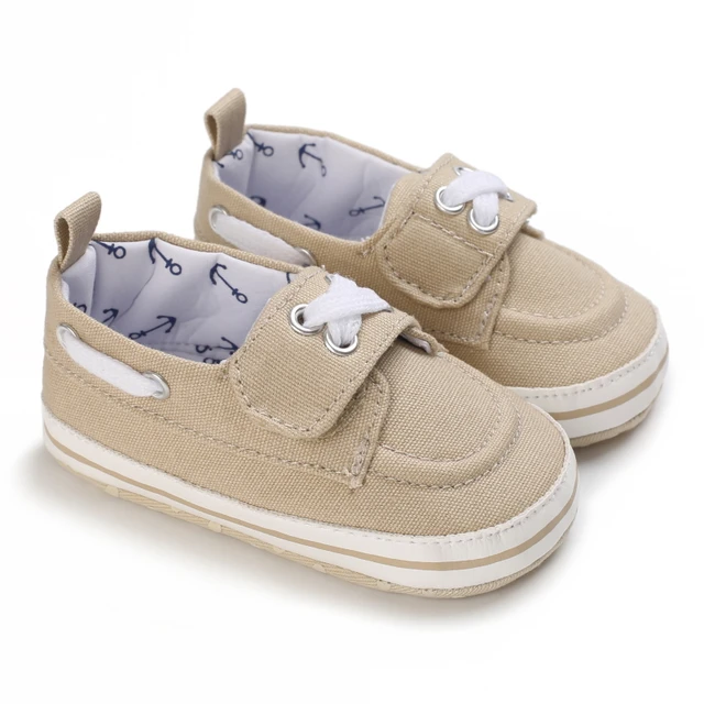 Newborn Baby Prewalker Girls Boys Casual Shoes Leather Non-Slip Soft-Sole Infant Toddler First Walkers 0-18M Baptism D64 Khaki