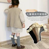 Baby Girls Knee High Socks Long Kids Soft Cotton Angel Wings Princess Children Sock Ruffle Leg Warmers Cute Girl Socks For 0-8 Y 3