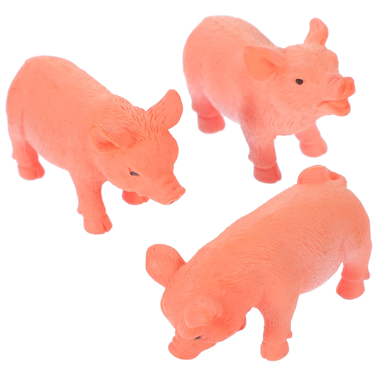 

3 Pcs Model Micro Landscape Pig Ornaments Decoration Mini Piggy Statue Desktop Plastic Sculpture Small Figurine