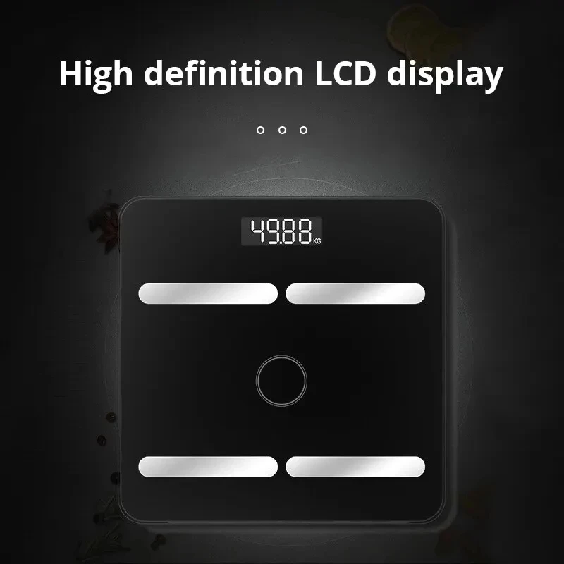 Digital Bathroom For Body Weight With Lcd Display High Accuracy Step-On Technology Black Tempered Glass Scale_voghion.com