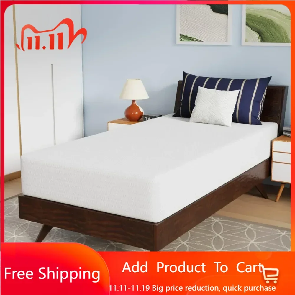 6 Inch Gel Memory Foam Mattress Mattress Bamboo Charcoal Infused in a Box Medium