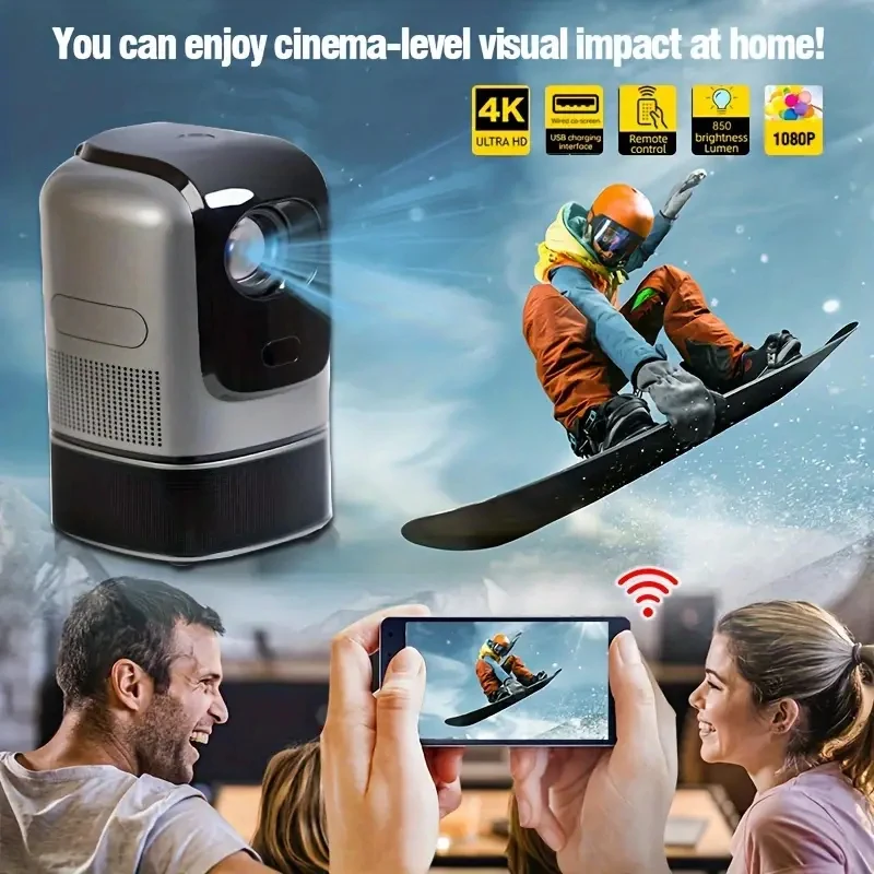 TAIDU TS-1 HD Lift Type Projector with Bluetooth and WiFi 1920*1080P Android 9.0 Home Cinema Outdoor Portable 4k Smart Projetor
