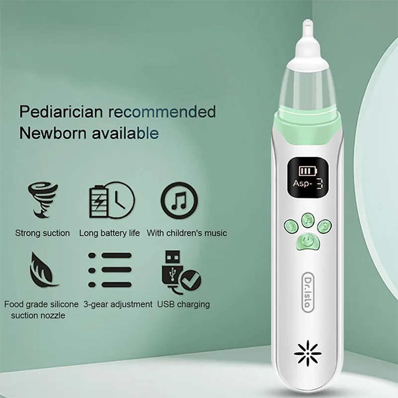 Dr.isla Baby Nose Cleaner Silicone Adjustable Suction Electric Child Nasal Aspirator Safety Convenient Low Noise BPA Free 4