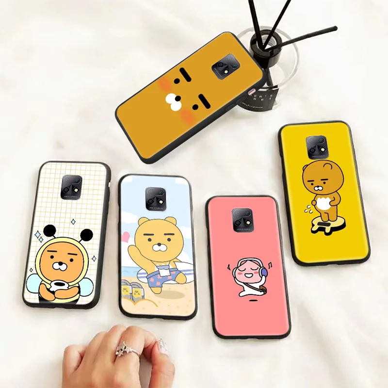 Kakao Friends Custodia Morbida Nera Per Samsung Galaxy S7 Edge J2 Prime J4 Core J5 Plus J7 Duo J8 Pro