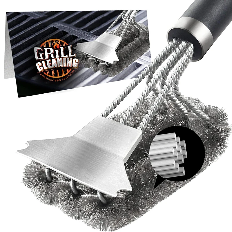 LMETJMA grill brush 18 inch Grill Cleaner Stainless Steel Bristle