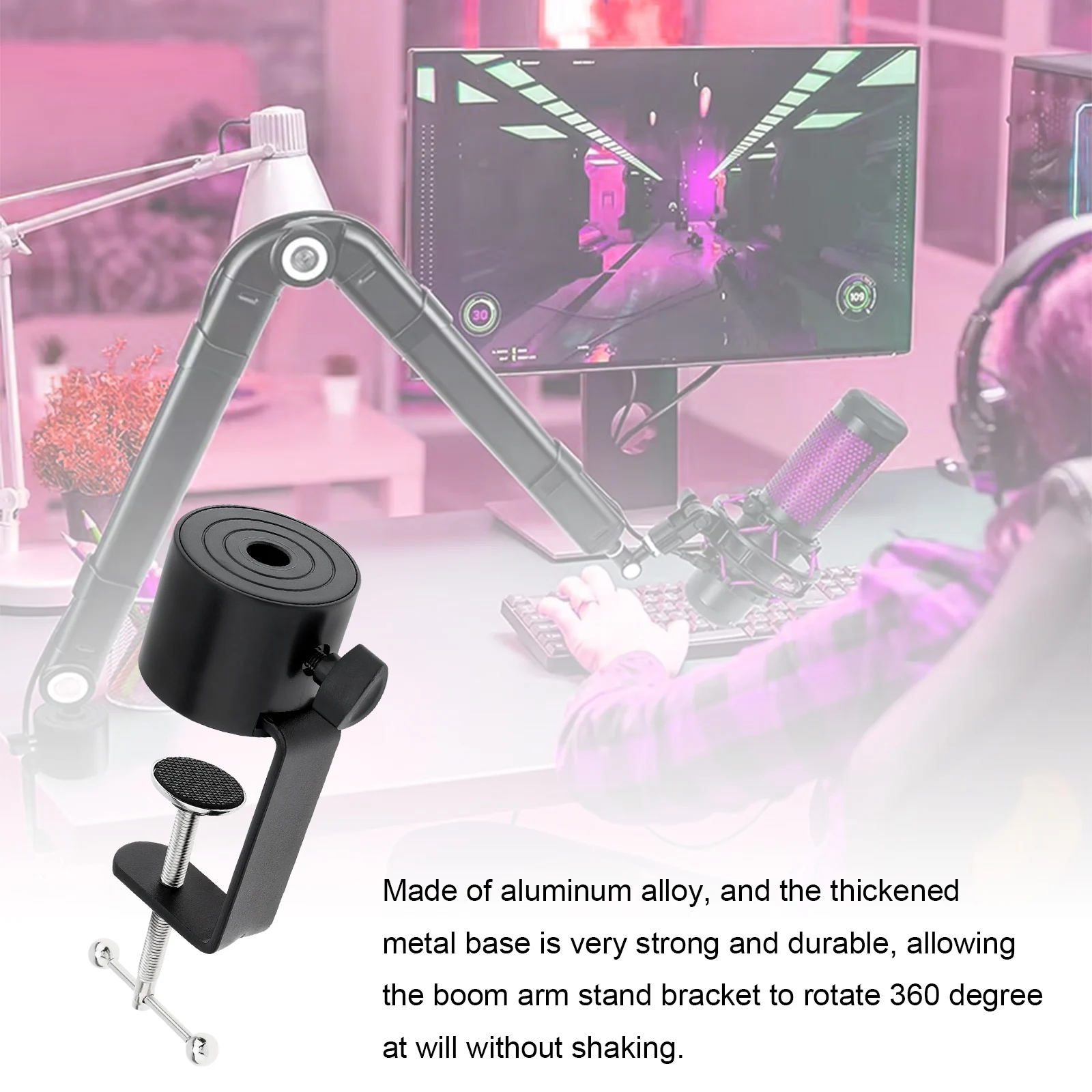 Microphone Mount Clamp Desktop Mounting Clip Clip Holder for Microphone Arm Stand Desk Lamp Bracket