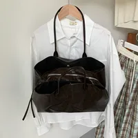Sacs à main pour femmes, grande capacité, sac à bandoulière en cuir PU pour dames, sacs fourre-tout de grande taille, design de marque, sac de bureau pour les trajets quotidiens, Bolsa 1