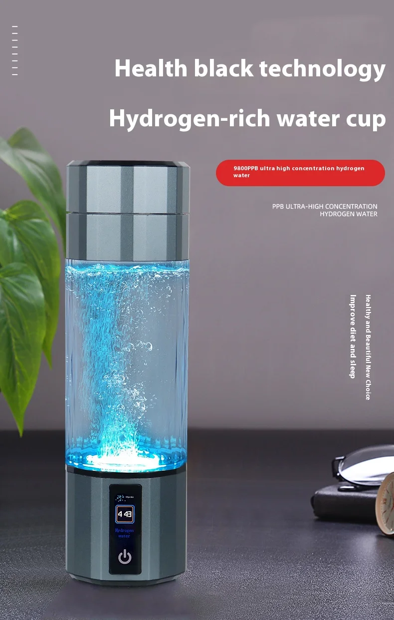 Description Picture 2 of itemWholesale Best Selling SPE PEM USB Rechargeable Portable 9800ppb H2 Rich Hydrogen Generator Water Thermos Bottle for Gifts