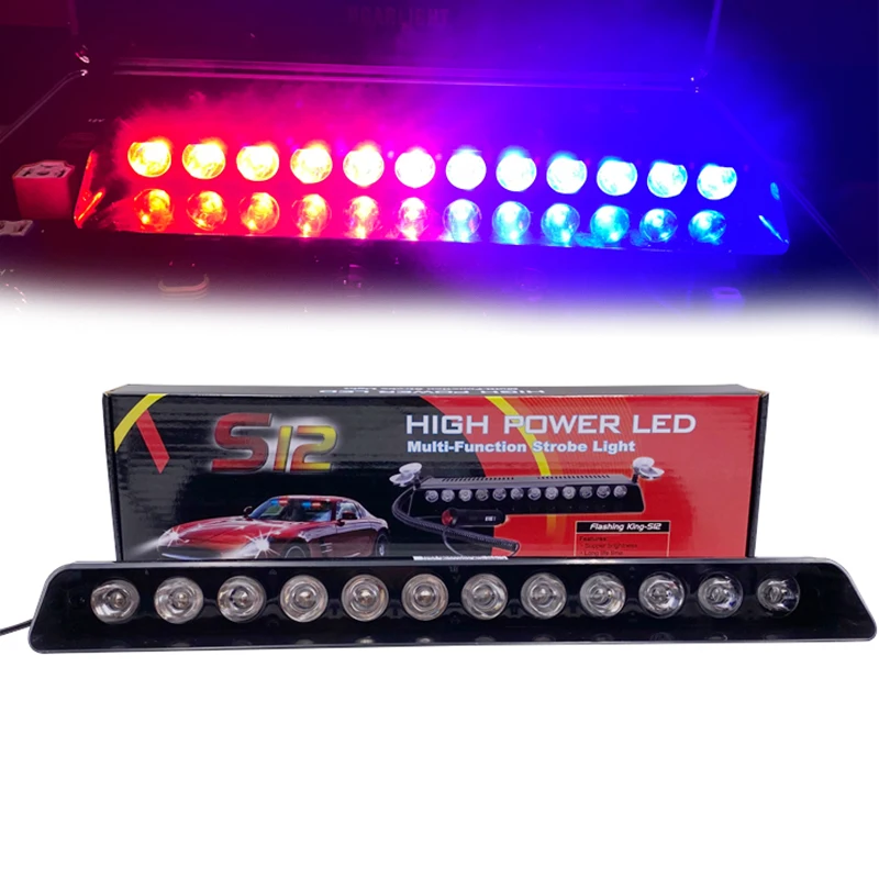

12 LEDs Flashing Modes 12V Car Truck Emergency Flasher Sucker Dashboard Interior Windshield Warning Flash Led Police Lights
