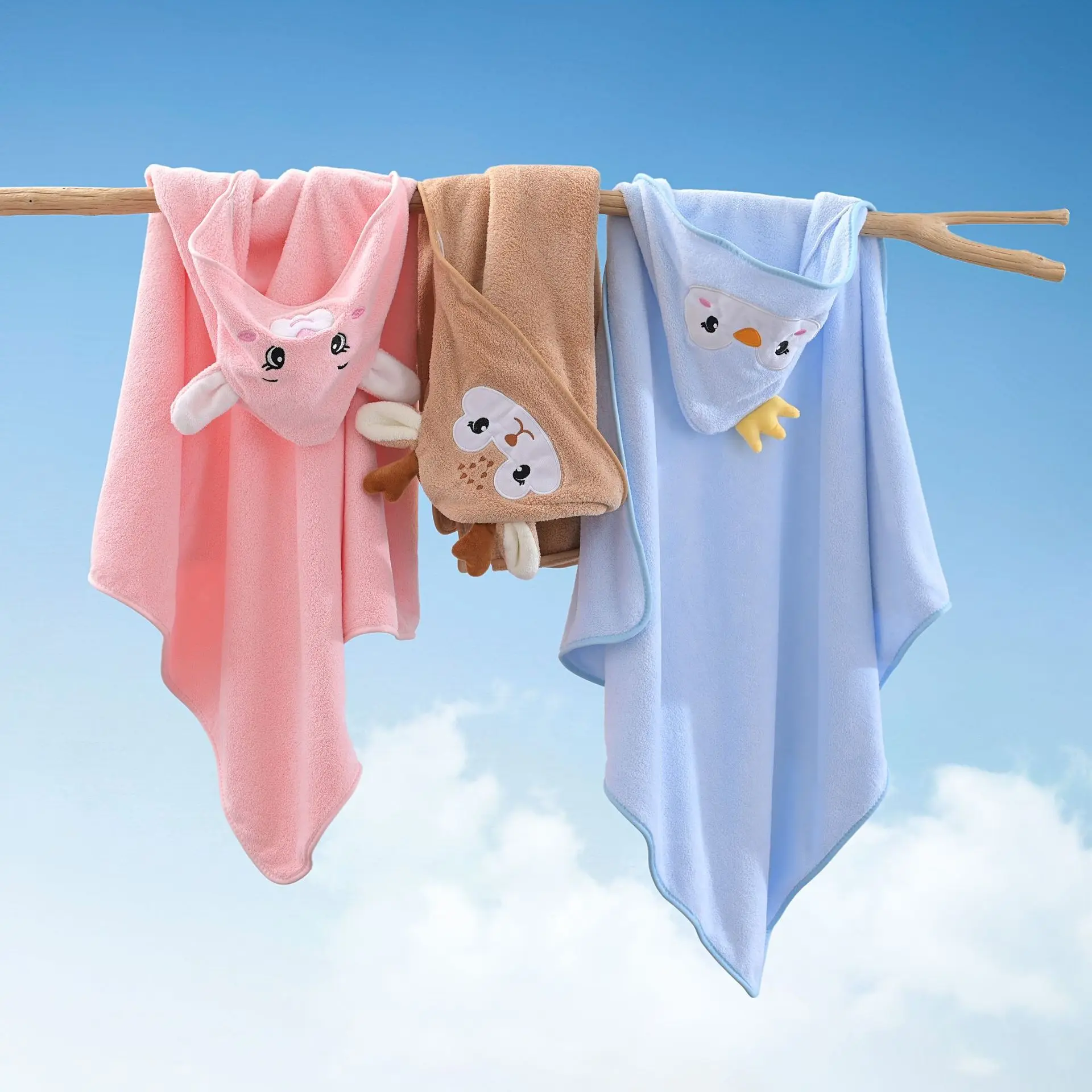 Cartoon Baby Bath Towel Infant Soft Bathrobe Hooded Swaddle Towel Blanket Kids Warm Sleeping Swaddle Wrap for Newborn Boys Girls - 2