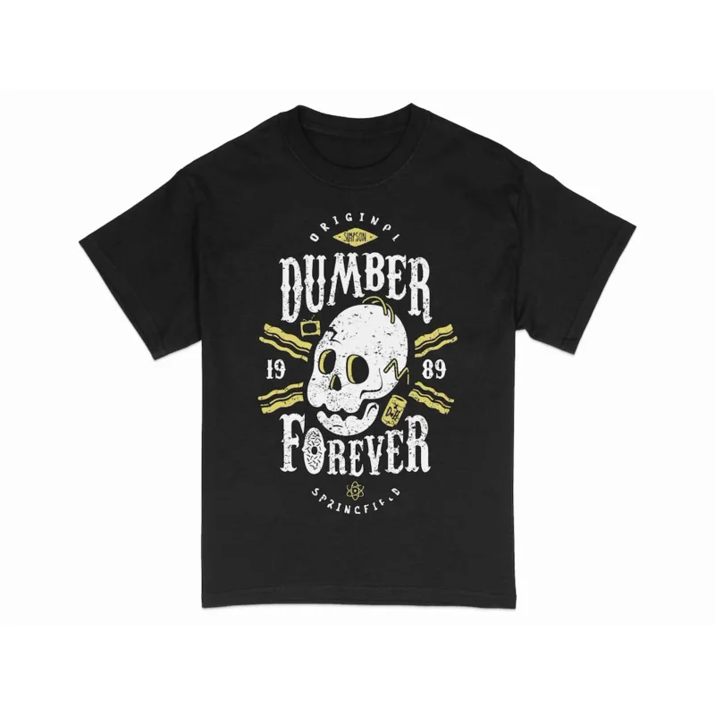 

Vintage inspired skull T-shirt original 1989 dumber forever graphic tee unisex Springfield shirt