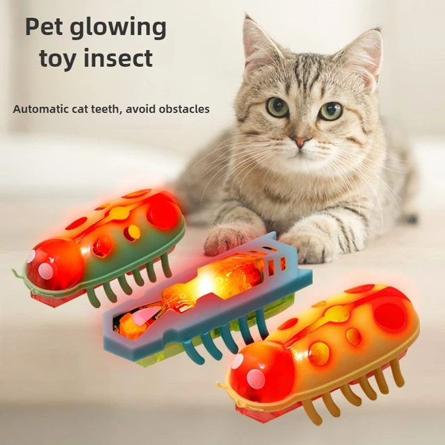 Funny Electric Bugs Cat Toy Automatic Escape Mini Robot Bug Vibration Insect Toys for Cats Battery Operated Cockroach Ladybug