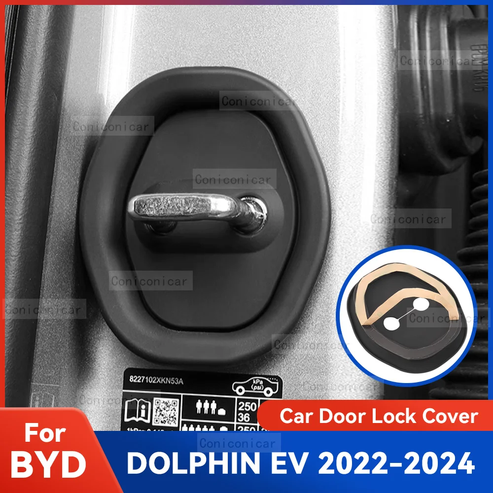 

Auto Car Door Lock Protect Cover Emblems Case Silicone Decoration For BYD DOLPHIN EV 2022 2023 2024 Protection Accessories