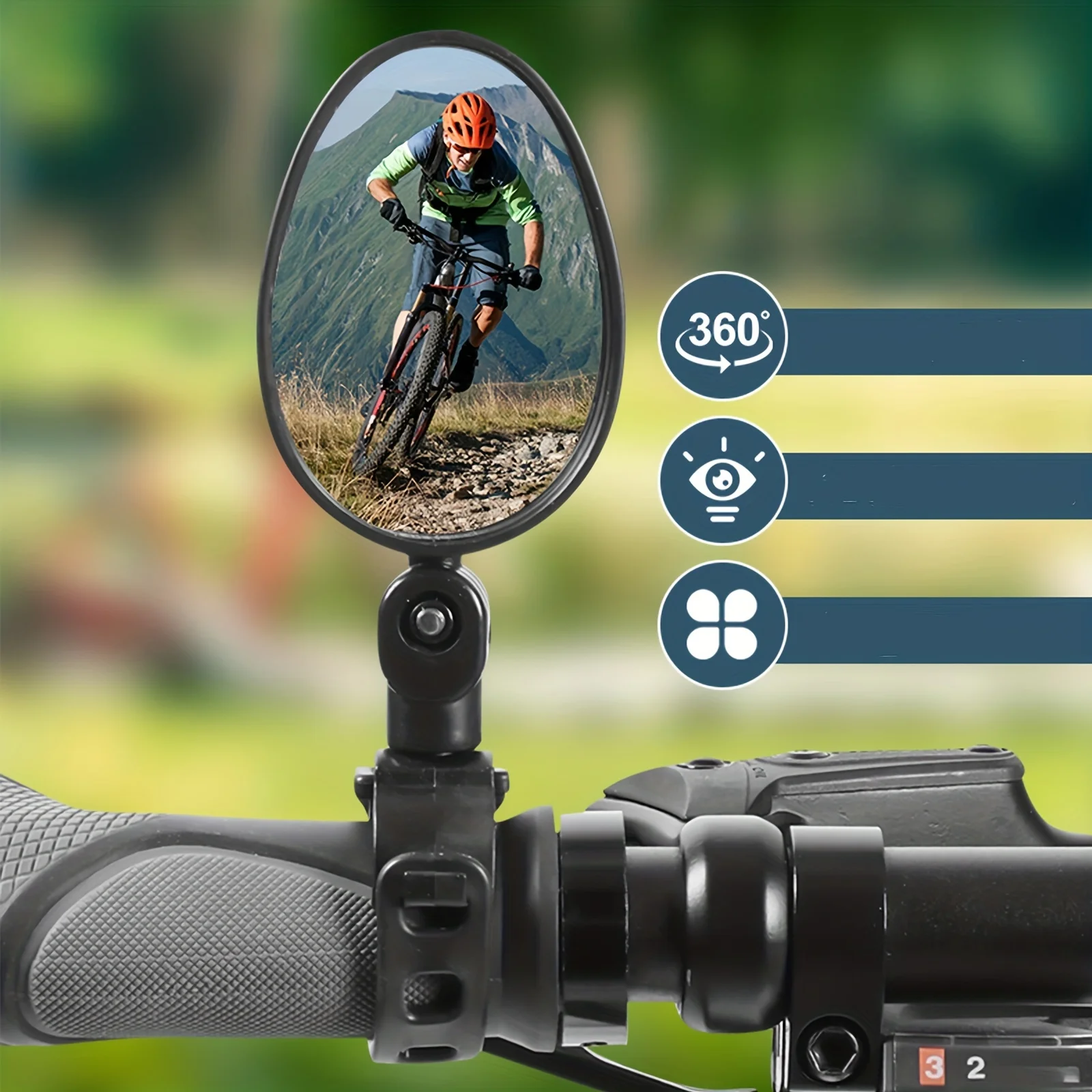 thumbnail image 2 of Bike Mirrors 2PCS Bike Mirror Bike Handlebar Rearview Mirror Rotatable And Adjustable Wide Angle Rear View Shockproof Convex Mirror Universal Mirror For Bike 2 of 14