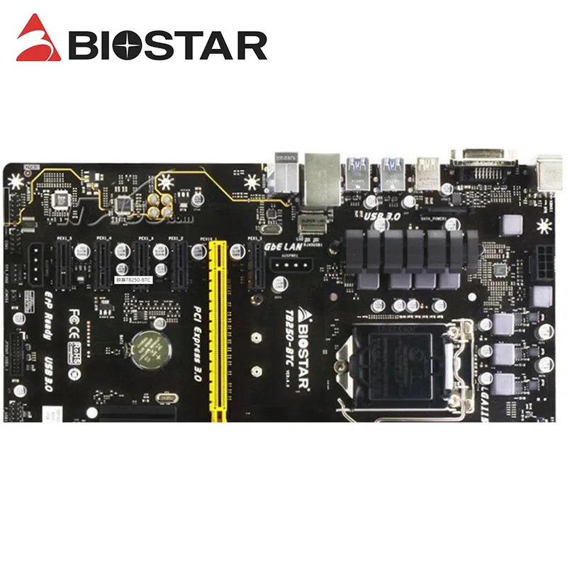 B250 마더보드, BIOSTAR TB250-BTC 6PCIE Can 6 비디오 카드 마이닝, BTC ETH ZEC ETC XMR 마이닝 B250 DDR4 용 LGA1151
