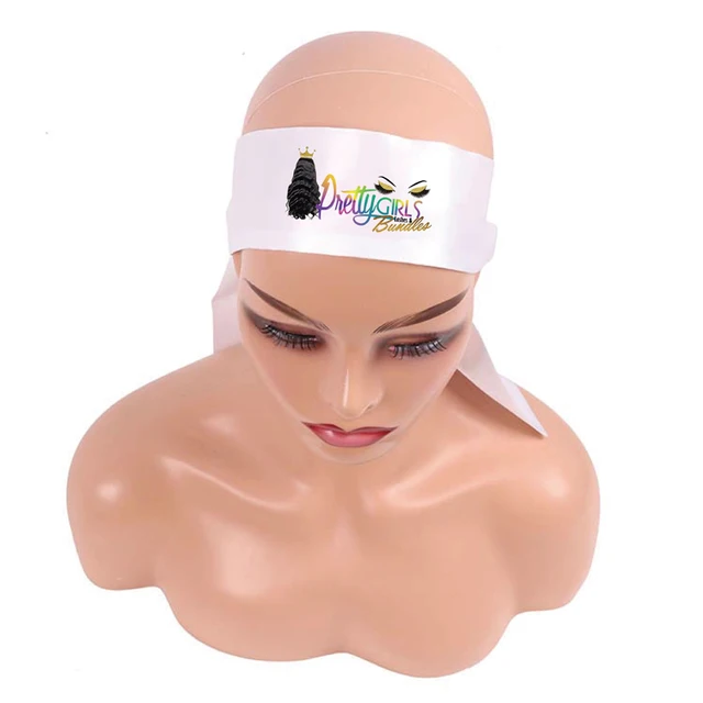 Headband Custom Edge Scarf Custom Logo Satin Edge Headband Silk