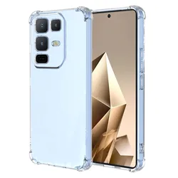 Shockproof TPU Case with Transparent Frame - Four - Corners Protective Cover for Infinix Note 50s (Clear)
