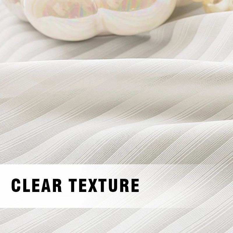 Sunset Blinds Style White Sheer Curtains For Living Room Vertical Stripes Grille Tulle Curtain Home Decor Custom Size 3