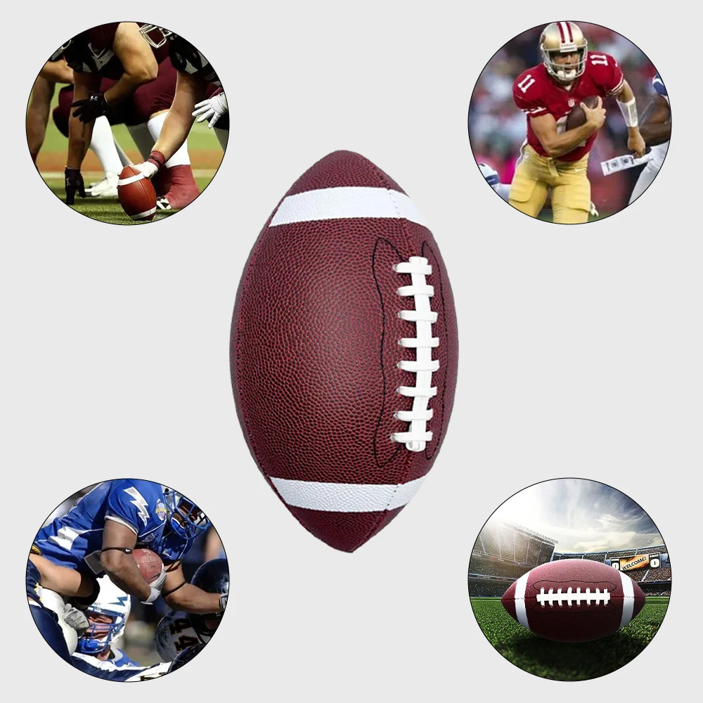 Rugby Ball Rugby Adult Youth Group Training Competition Sports PU Rugby Anti Slip Easy to Handle Football American Football Ball