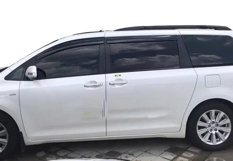 For Toyata Sienna (XL30) 2011-Car Accessories Plastic Exterior Visor Vent Shades Window Sun Rain Guard Deflector 4pcs