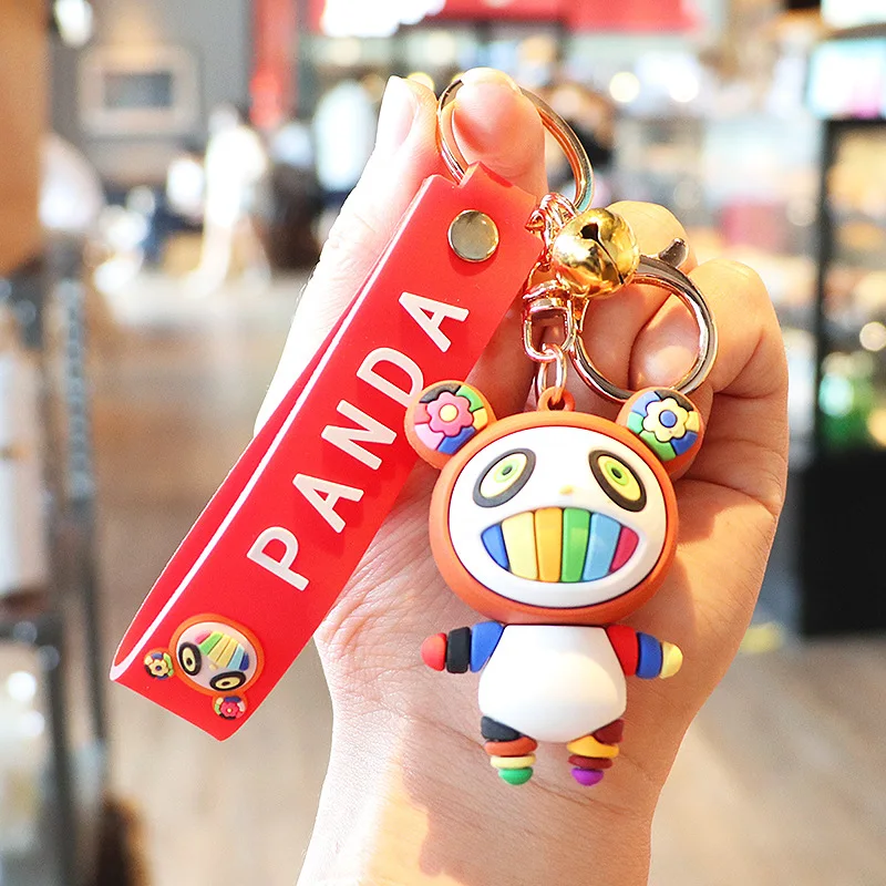 Cartoon Murakami Takashi Doll Cute Boudoir Personality Key Ring Chain Bag  Small Pendant Accessories Decorations Gifts Wholesale