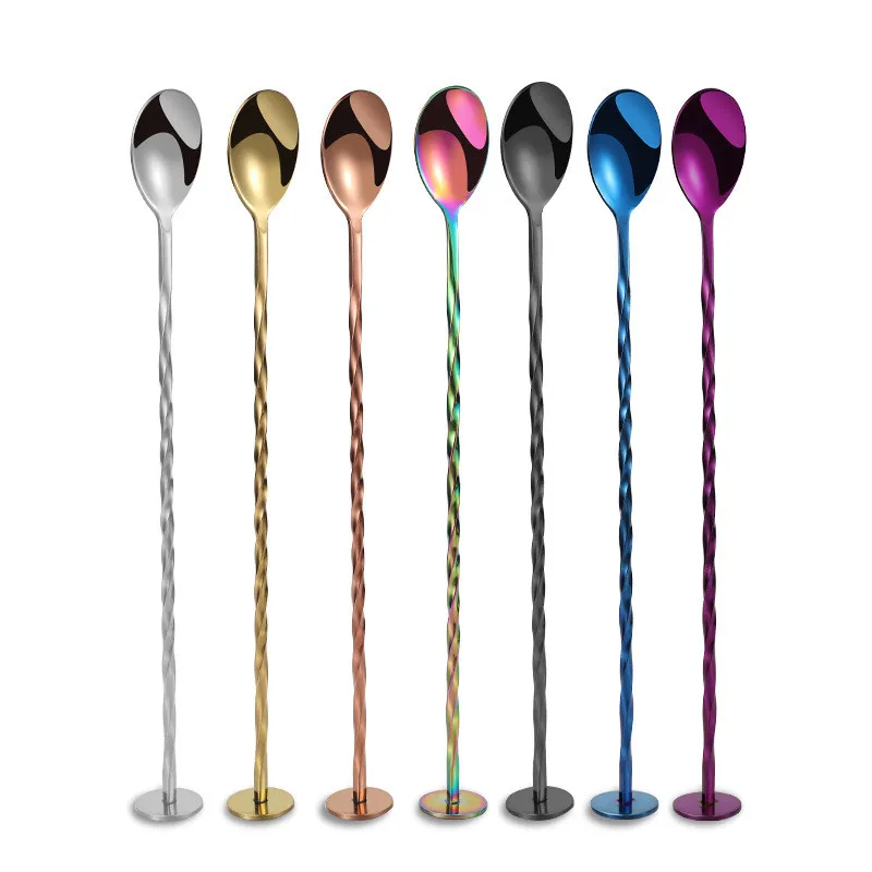 Stainless Steel Cocktail Spiral Spoons Stainless Steel Bar