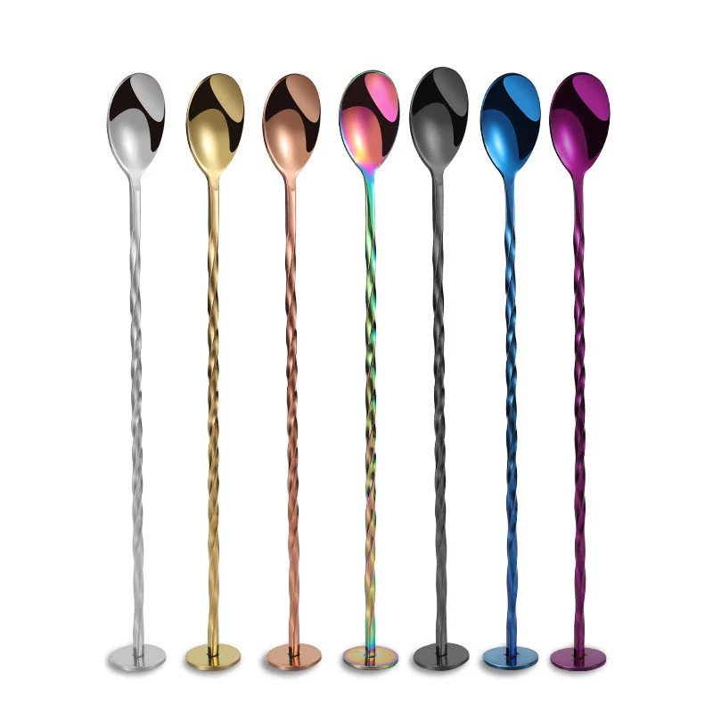 High Quality Stainless Steel Cocktail Spiral Spoons Drink Whisky