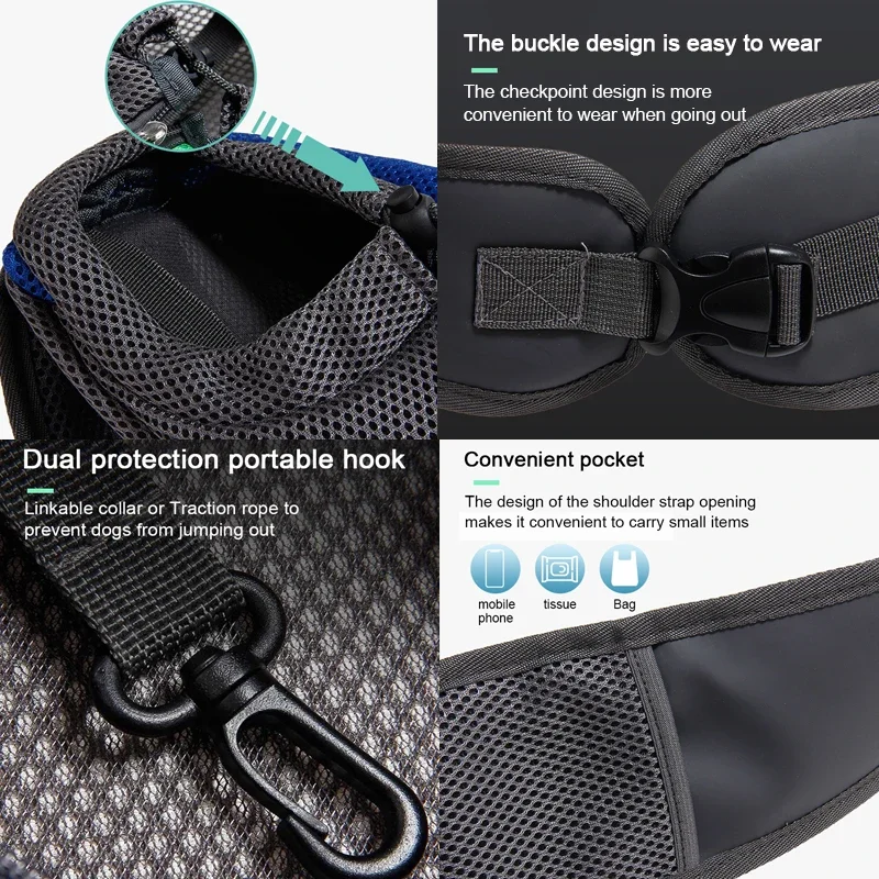 Pet Cat Dog Carrier Backpack Travel Tote Shoulder Bags Mesh Sling Carry Pack Pet Dog Carrying Supplies Crossbody Shoulder Bag