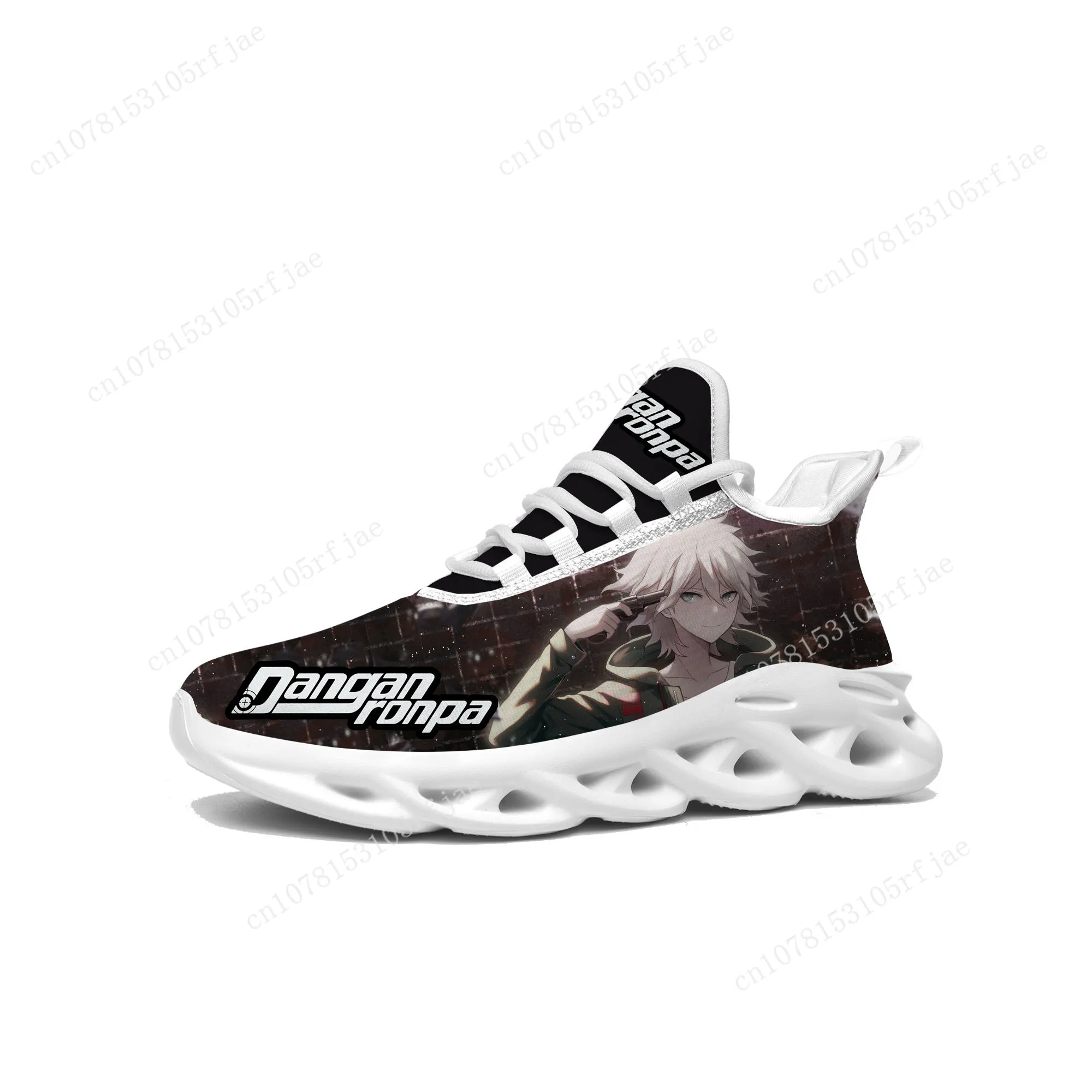 Cartoon Game Danganronpa Komaeda Flats Sneakers Men Women Teenager Sports Running Shoes High Quality Custom Built Lace Up Shoes