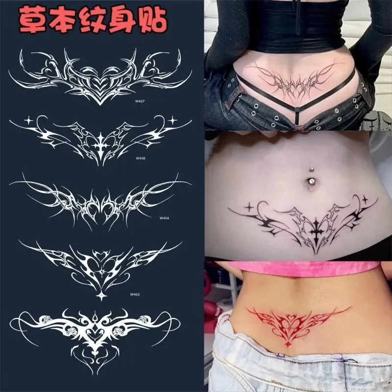 Sexy Succubus Temporary Tattoo Art Cartoon Anime Fake Tattoo Lasting Tatoo Sticker Abdomen Waterproof Tatuajes Temporales tattoo sticker