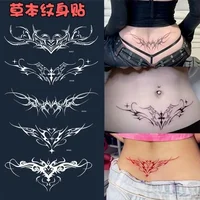 Sexy Succubus Temporary Tattoo Art Cartoon Anime Fake Tattoo Lasting Tatoo Sticker Abdomen Waterproof Tatuajes Temporales 2