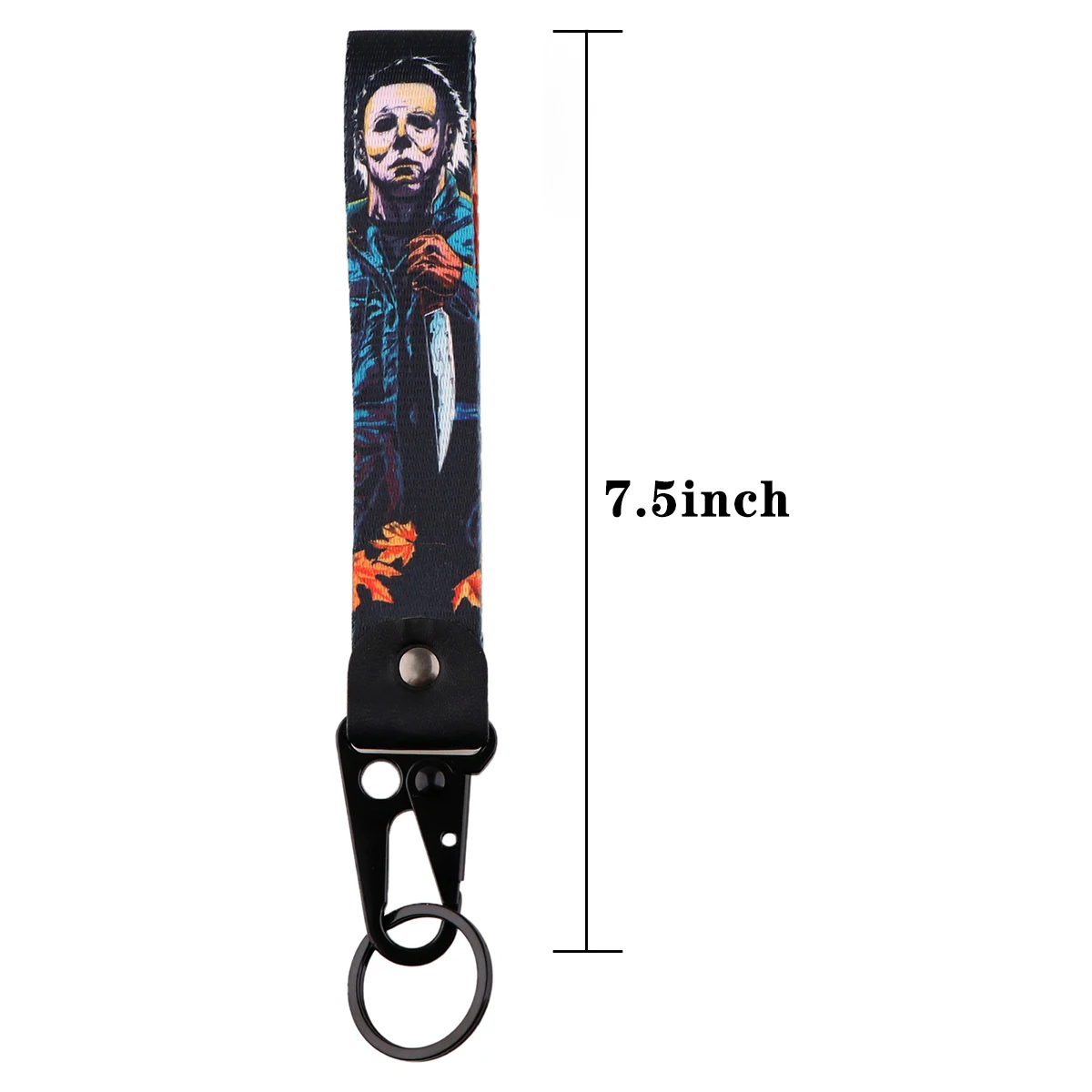 Horror Movie Short Rope Wrist Strap Lanyard for Phone Tag Keychain Key Ring Holder Halloween Accessories