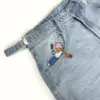 American Cartoon Embroidered Jeans Y2K Mens Womens Retro Pocket Embroidery Vintage Blue Baggy Jeans Oversized Wide Leg Trousers 1
