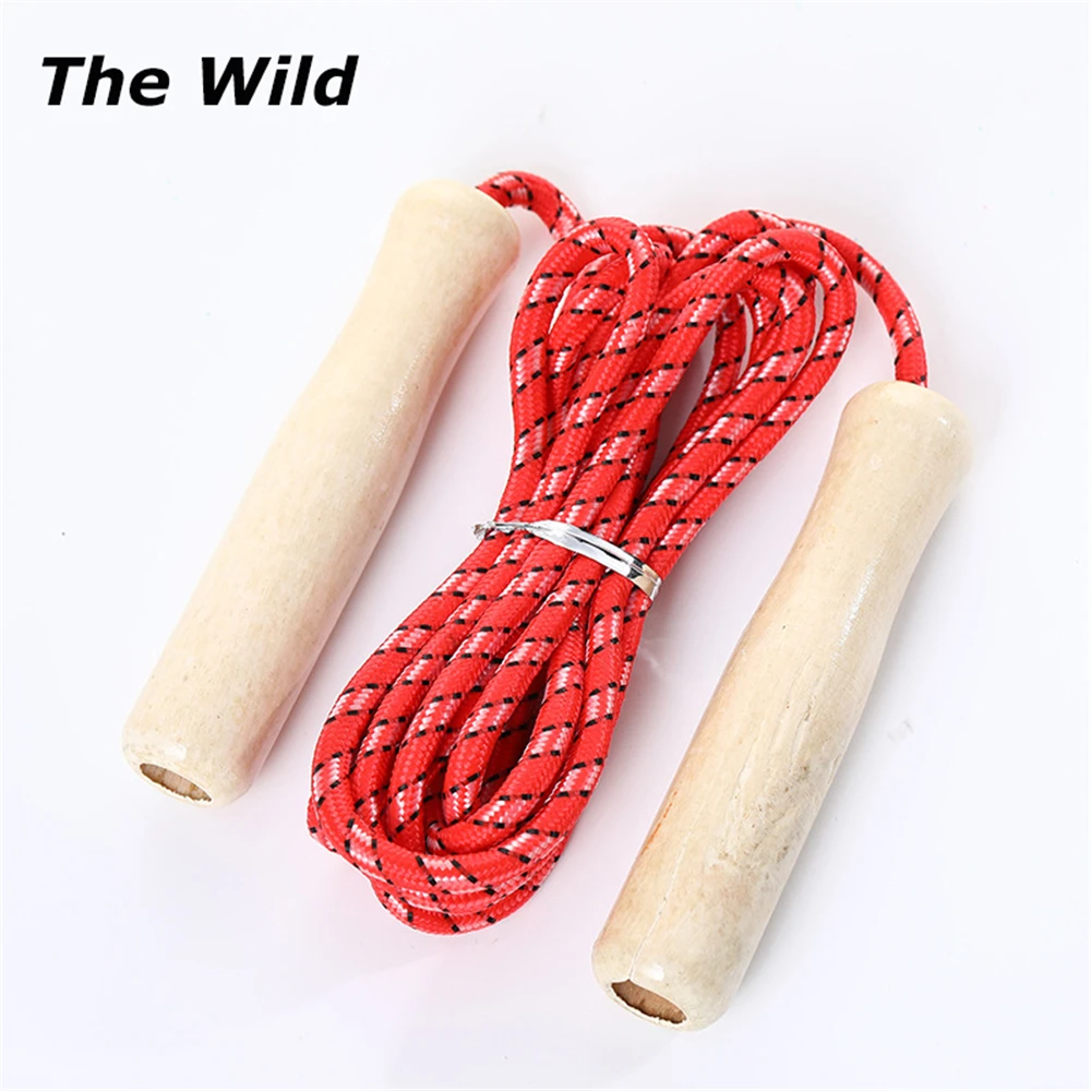 Solid Wood Handle Jump Rope Adult Fitness Fat Burning Sports Anti-Slip Anti-Tangle Portable Fitness Equipment