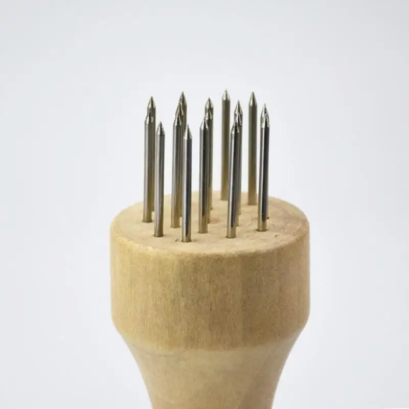Stainless Steel Meat Needles Pounders With Wooden Handle Profession Meat Tenderizer Needle For Beef Tender Steak Kitchen Tools