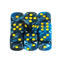 Vibrant 12mm D6 Double Cube Dice Set for Tabletop and Board Games (Blue Black)