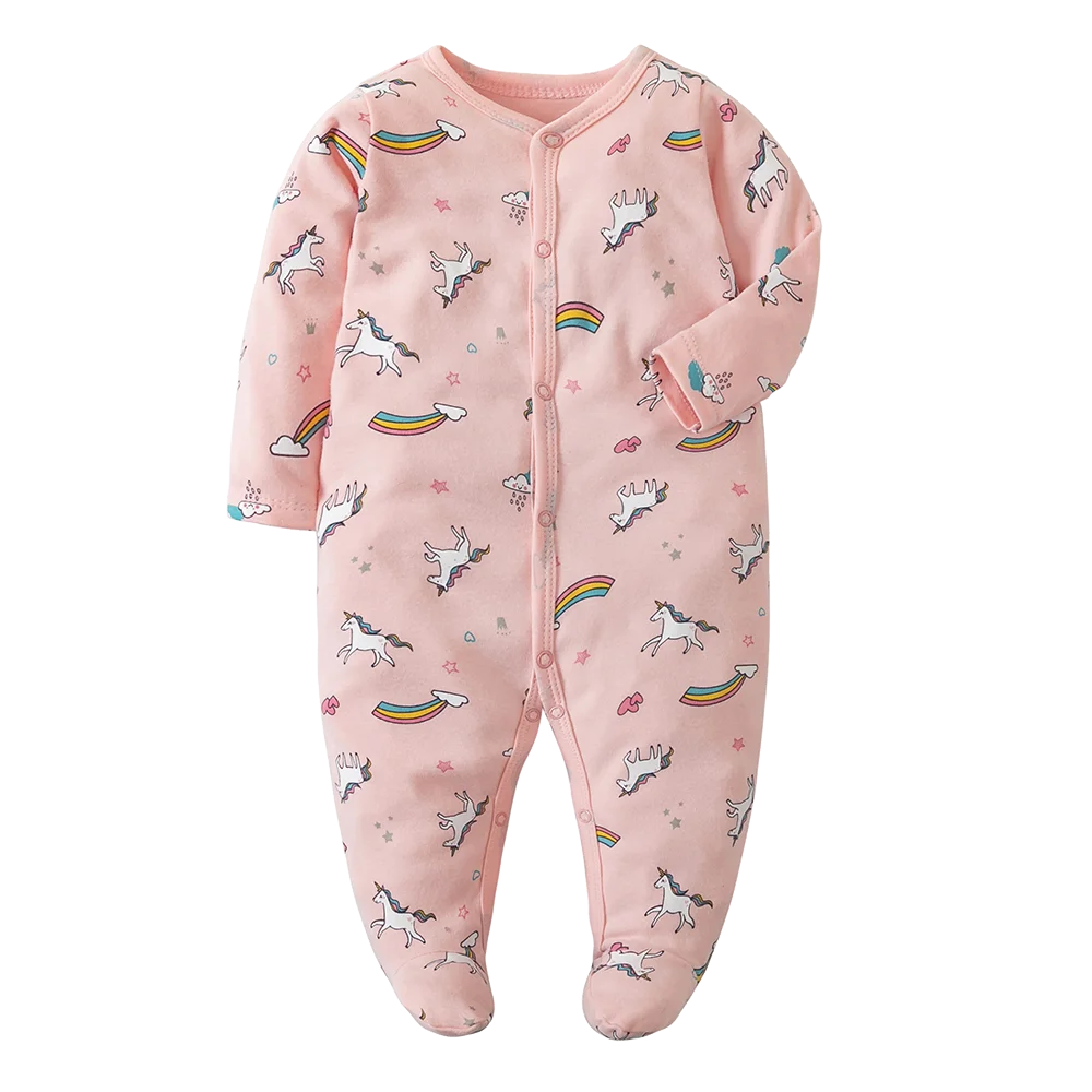 Newborn Infant Baby Clothes Cute Toddler Jumpsuits Boys Girls Long Sleeve Cotton Bodysuits Outfits