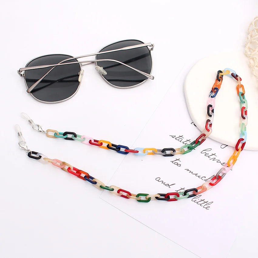 Glasses Chain Acrylic Glasses Chain Fashion Neck Chains Lanyard Pendant Mask Holder Eyeglass Woman Ropes Cord For Glasses Summer Accessories
