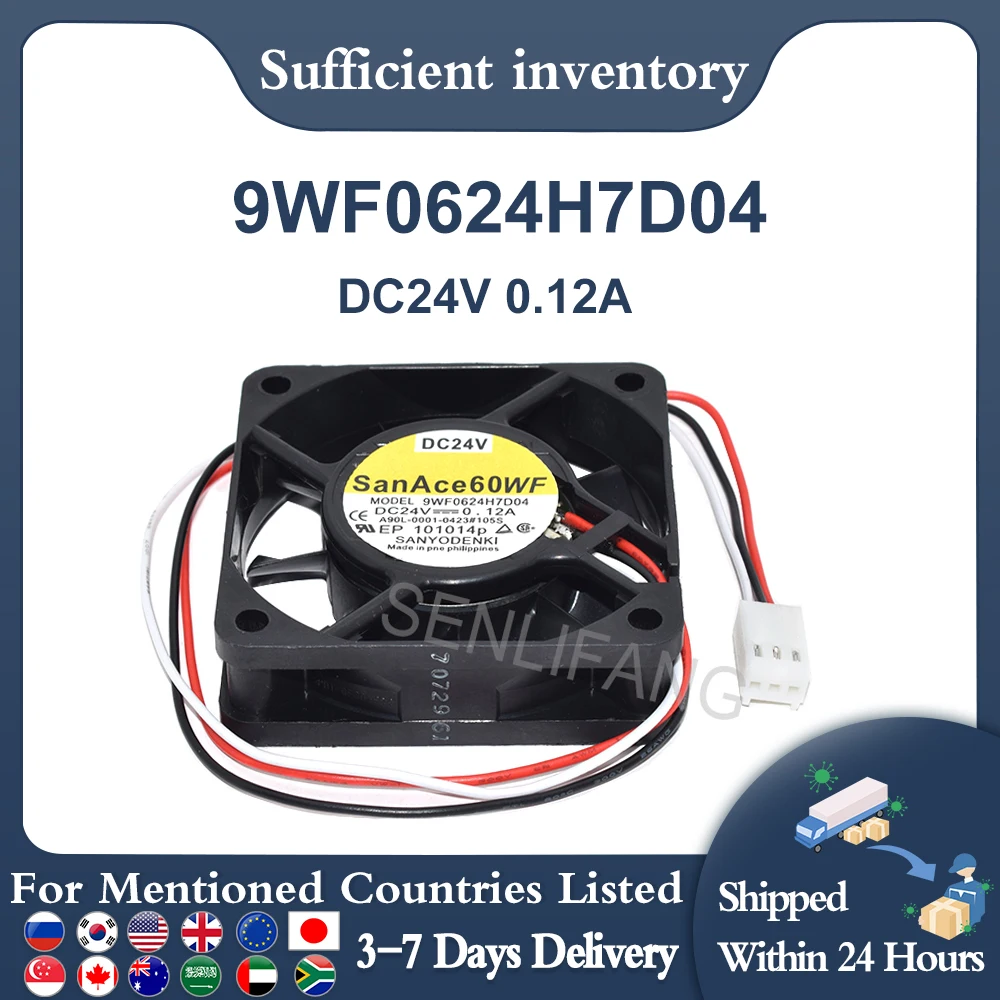 Well Tested 9WF0624H7D04 A90L-0001-0423#105S 24V 0.12A 6015 Three Wires Square Cooling Fan sanyo 9wf0424s604b dc 24v 0 11a 3 wire 40x40x20mm server cooling fan a90l 0001 0566 a